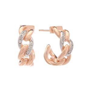 Meshmerise 18K Over Silver 0.16 Ct. Tw. Diamond Hoops, Gold